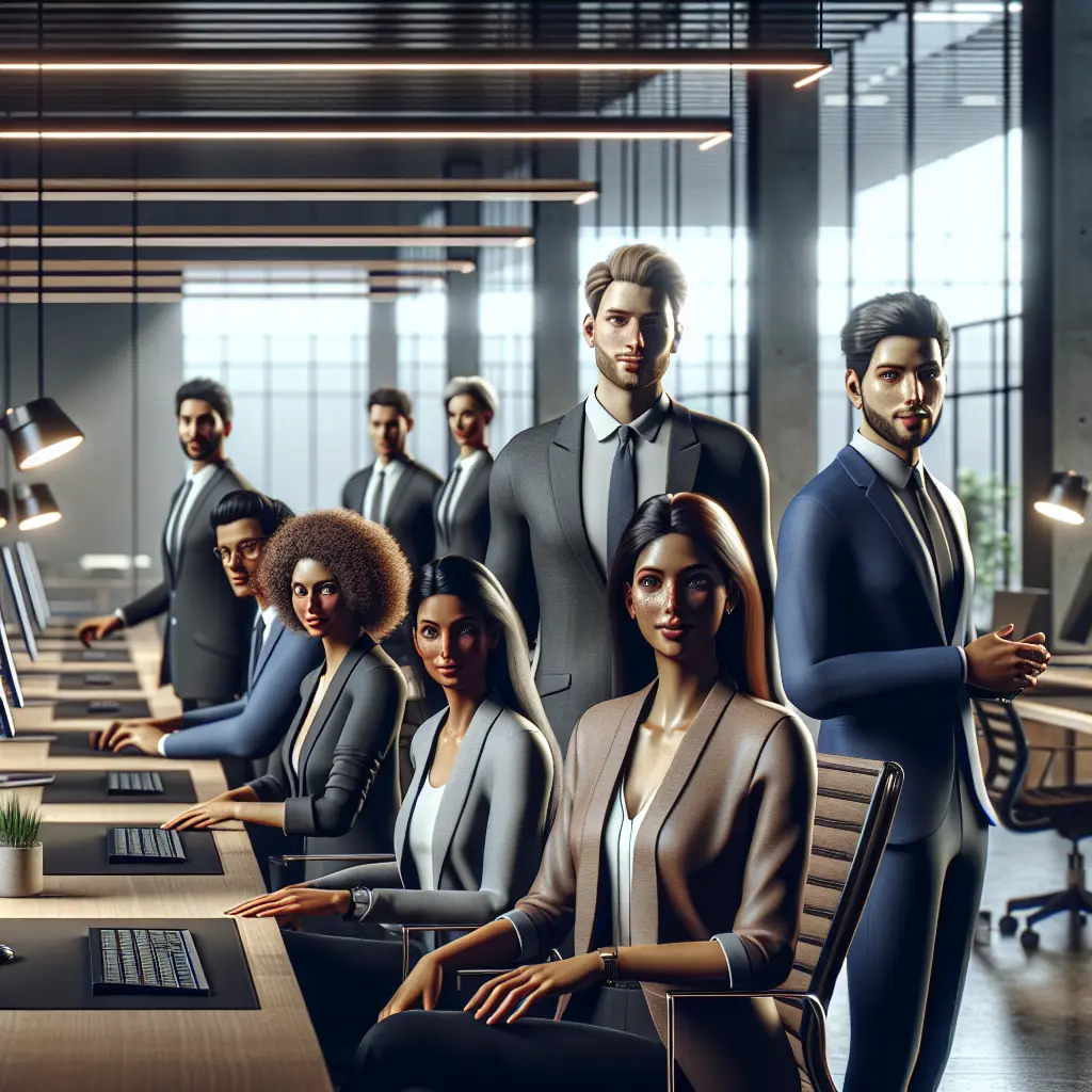 Professionnels dans un environnement d'entreprise