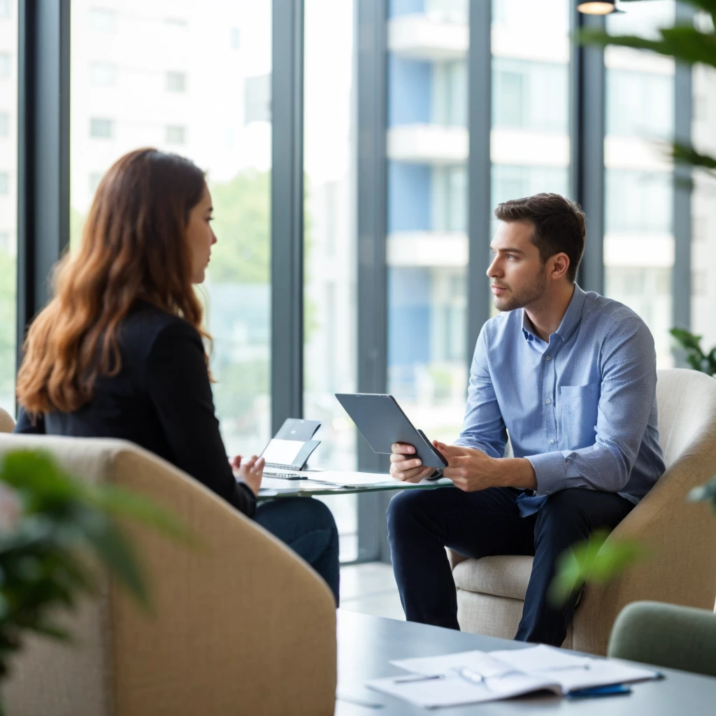 Consultant guiding a client in their career orientation