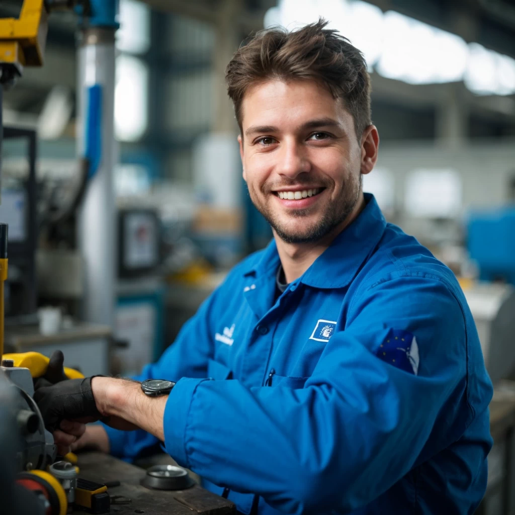 Un technicien travaillant sur un équipement industriel complexe