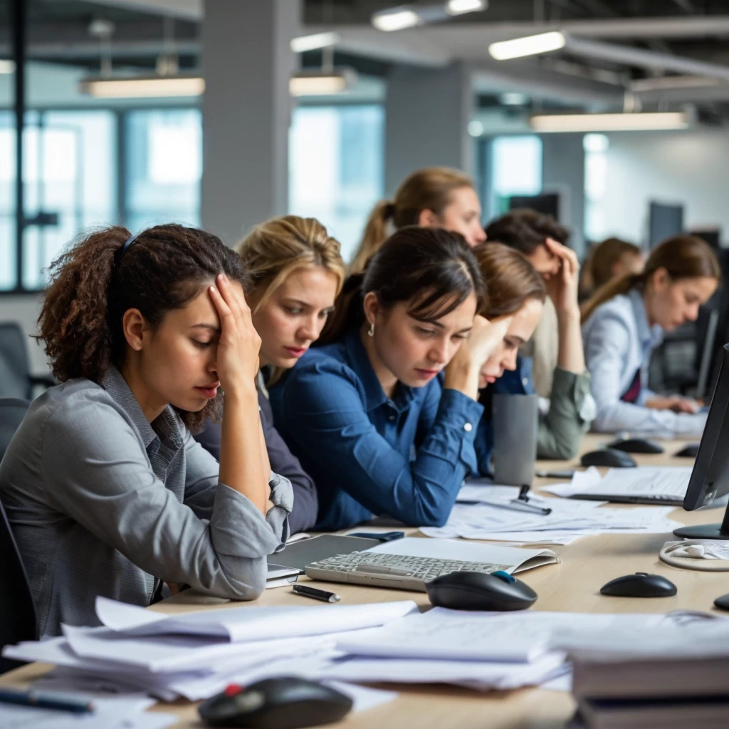 European employees showing obvious signs of stress